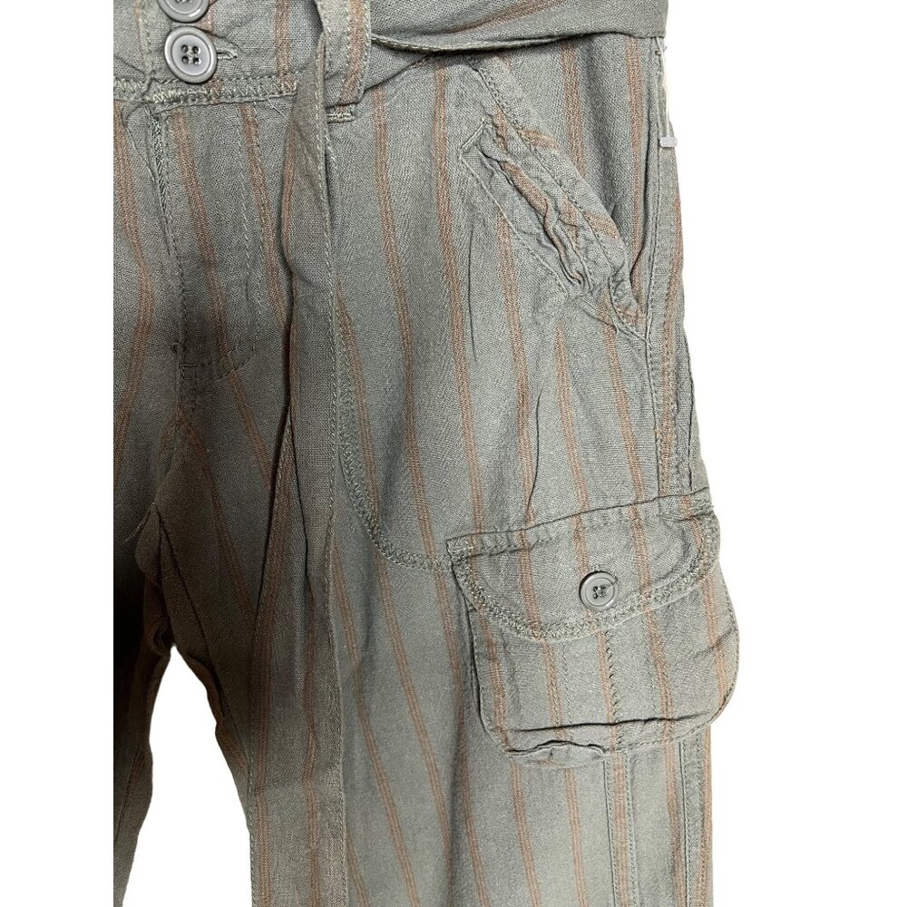 Ci Sono Women’s capris green orange cargo linen summer - Picture 4 of 10